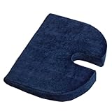 RELAXOBAK Deluxe Dual Layer Orthopedic Wedge Seat Cushion with Machine Washable Cover - Alleviates Pressure and Pain from Coccydynia, Sciatica and Hip Pain (Navy Blue Velour)
