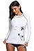 CharmLeaks Woman Long Sleeve Rash Guard Swimwear SPF Clothing Surfing Swim Shirt White M