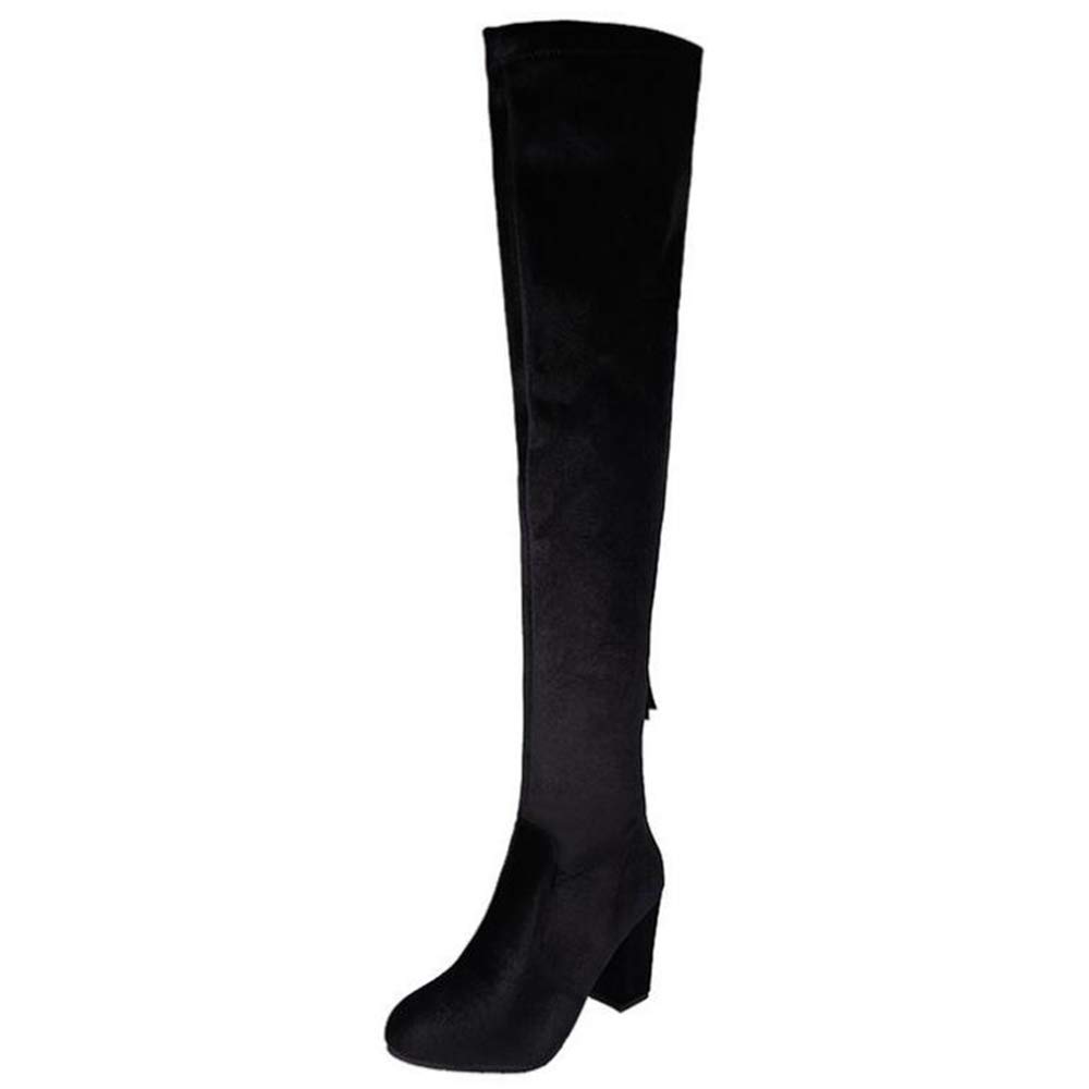 Stivaletti da Donna Stivali Alti al Ginocchio con Tacco Alto Stivali  Elasticizzati in Pelle Scamosciata Winter Fashion Traspirante,Blue,34  Scarpe da donna urban-earth.co.uk