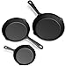 Pre Seasoned Cast Iron Skillets - 3 Pan Set 9.85
