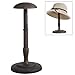 MyGift 13-Inch Dome Shaped Hat Rack Stand and Wig Display Holder in Antique Brown Wood Finish