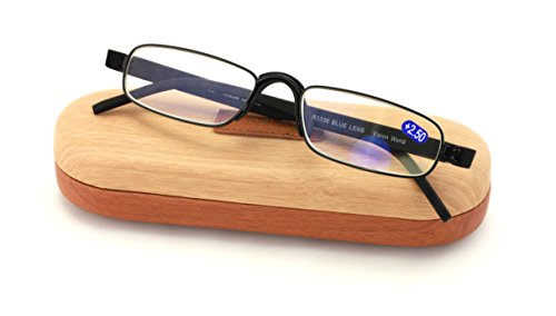 Lightweight Computer Reading Glasses - Anti-Blue AR Coating - Reduce fatigue, strain, & dry eye from digital gear. (Black, 1.25)