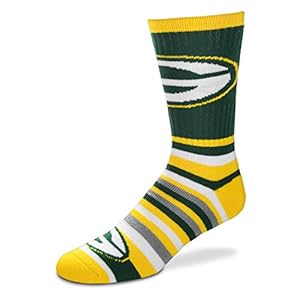 For Bare Feet Lotta-Stripe Men’s NFL Crew Socks – Green Bay Packers 41ZhbEgmyfL