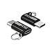 TechMatte USB-C to Micro USB Adapter Convert Connector [w/Keychain Hole] for Galaxy S9, S9 Plus, S8, S8 Plus, HTC 10, LG G5, Nexus 6P with 56K Resistor; Approved to Meet USB-C Standard (2-Pack, Black)