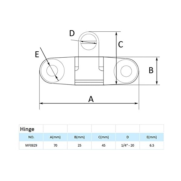 Mizugiwa-Bimini-Top-Stainless-Steel-Swivel-Deck-Hinge-With-Rubber-Pad