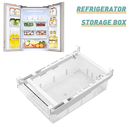 TERRIFI Refrigerator Organizer Bins, Pull-out Fridge Drawer Organizer Bins, Kitchen Refrigerator Storage Pantry Organizer for Fruit and Vegetable, Fridge Organization fit for Fridge Shelf Under 0.6"