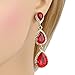 EleQueen Women's Gold-tone Austrian Crystal Teardrop Pear Shape 2.5 Inch Long Dangle Earrings Ruby Color