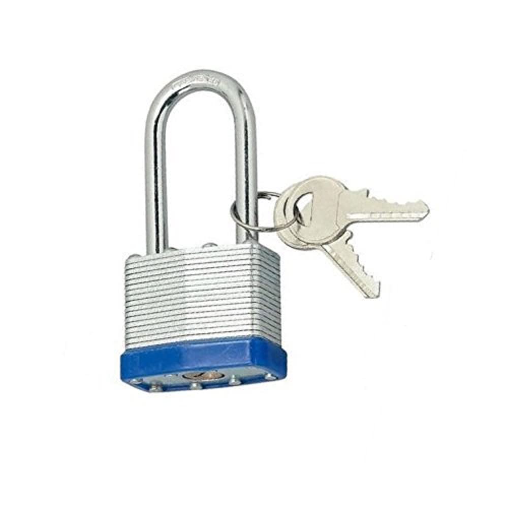 Merriway BH03907 Padlock Laminated Steel Heavy Duty Long Solid Steel Shackle 40mm 1.1/2 inch