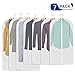 Aufisi Garment Bags Suit Bags,Pack of 7 Premium Quality PEVA Moth Proof Clothes Covers Dustproof Clear Garment Cover Breathable Full Zipper Dust Cover, 4 Pcs 40