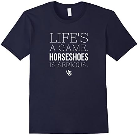 Mens Horseshoes Shirt Life's A Game Horseshoes Is Serious Tee Large Navy