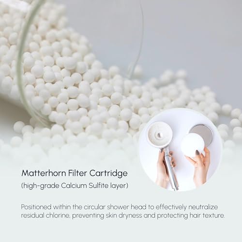 Edelle Interlaken Swiss-Inspired Filter Shower Head – Advanced Chlorine Removal – High Pressure – Travel Easy Design – Premium Water Quality for Hair & Skin Care