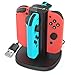 Fosmon Nintendo Switch Joy-Con Charging Dock, 4-in-1 High Speed Charger Station Stand with LED Indicators for Joy Con & Nintendo Switch Joy-Con NES Controllers (Switch Wireless Version only)