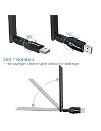 thinkmart 600 Mbps Dual Band USB WiFi adaptador 802.11 ac 5 gHz wireless adaptador de red Antena para computadora de computadora portátil, compatible con WinXP a WIN10 mac10.4   10.12