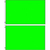 Ant Enterprises (2 Pack lot) 2x3 Neon Green Solid Plain Blank Color Flag 2