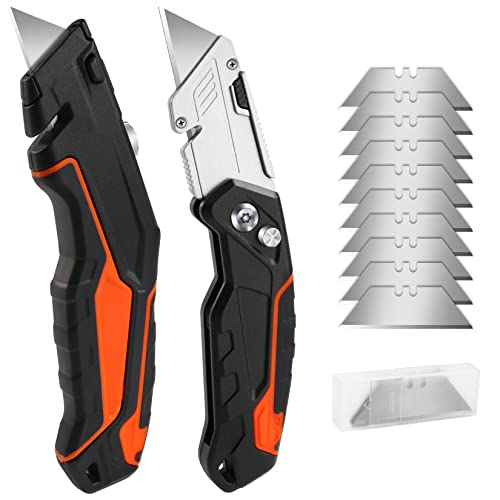 DIYSELF Knife 2Pack Box Cutters, Folding Utility Knife for Cardboard