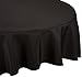 LinenTablecloth 132-Inch Round Polyester Tablecloth Black