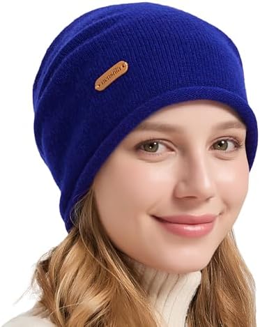 FUQILA 100% Merino Wool Slouchy Beanie Hat, Women Warm  display picture 1