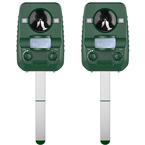 AngLink Ultrasonic Cat Repellent Animal Repeller, Solar Powered Outdoor