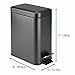 mDesign Small Modern 1.3 Gallon Rectangle Metal Lidded Step Trash Can, Compact Garbage Bin with Removable Liner Bucket and Handle for Bathroom, Kitchen, Craft Room, Office, Garage - Black