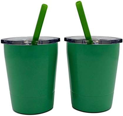ICICLE Kids Colorful Stainless Steel Tumbler Sippy Cup with Lid &amp; Straw - 8.5oz No-Spill – Perfect Toddlers 2 Yrs and Up. Perfect for Milk, Juice, Smoothies (Mint, 2) -2 Pack