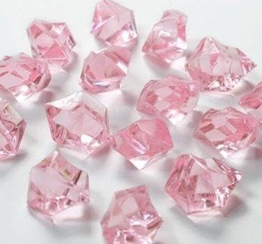 Oalas 2 Pounds of Pink Artificial Marbles Acrylic Ice Rock Vase Gems Table Scatters For Parties Wedding Festivals Fountain Decorations
