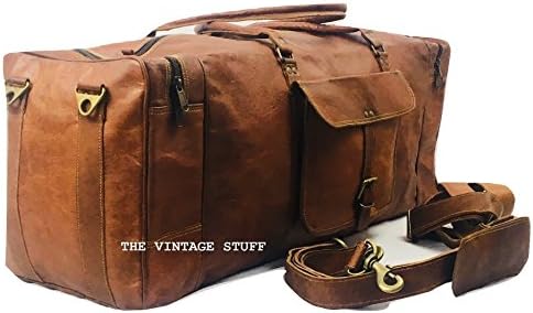 28 inch Genuine Leather Duffel Bag Travel gym overnight luggage sports cabin bag Adjustable strap