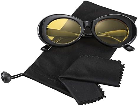 Bold Retro Oval Mod Thick Frame Sunglasses,Wophain Round Lens Clout Goggles Eyewear Supreme Glasses Cool Sunglasses