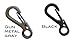 Wild Wolf Pack Mini Spring Buckle Carabiners, 10 Black Metal Clips, These Micro Hooks are The Perfect Survival EDC for Using Paracord to Hold Your Gear – Clasps Come with Plastic Storage Case