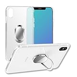 SPHLEAN iPhone X case,with Ring Holder Kickstand Function, 360 Degree Rotating Ring Holder Grip Case with Magnetic Car Mount Soft TPU Cover for iPhone 10 (Transparent)