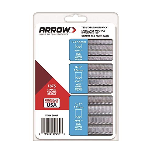 ARROW 50MP Heavy Duty T50 Staples Multipack for Staple Guns and