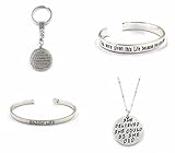 4x Bangle Bracelet Necklace Keychain Family Love 