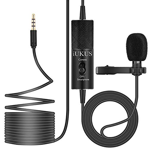 Lavalier Microphone, IUKUS Professional Clipon Lapel Mic