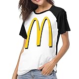 BKashy Women’s T Shirt McDonalds Logo Tee Shirts Casual Cotton T-Shirt Short-Sleeve Round Neck Tshirt for Women Youth Girls