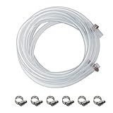 25ft Draft Beer Line 3/16" ID X 7/16" OD for Homebrewing Liquid with Screw Clamps by LUCKEG