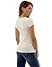 PattyBoutik Women's V Neck Twist Knot Front Short Sleeve Top (Off-White S)