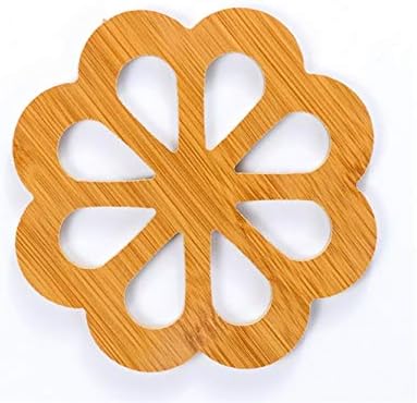 Simple Cute Hollow Wood Coasters Creative Non-slip Table Mat for Kitchen Kitchen Garden Outdoor Use(Circle) Furniture