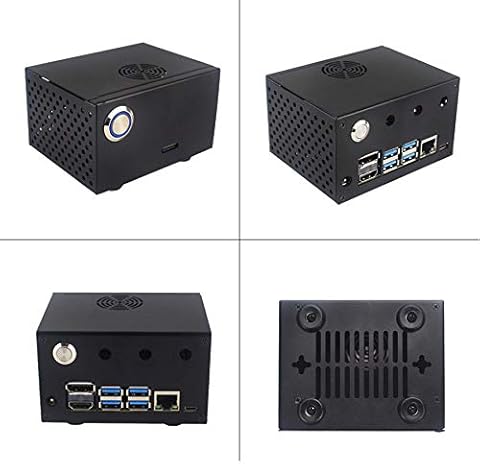 Nrpfell Carcasa de Metal para Jetson Caja Negra Carcasa Carcasa BotóN de Encendido/Reinicio Interruptor Opcional Ventilador de RefrigeracióN Soporte Kit de Desarrollador de Antena