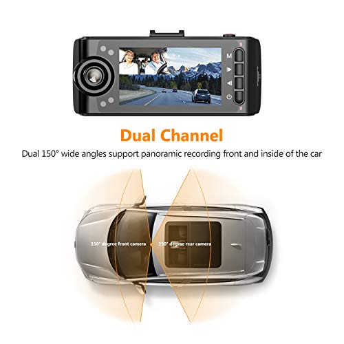 Uber Dual Dash Cam, ZEdge F1 2.7" LCD Front and Inside Car Camera