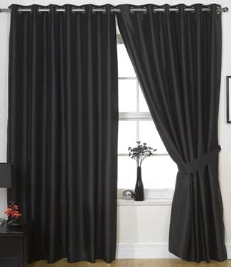 Charisma Faux Silk Curtains Lined Eyelet Curtains Ring Top Pairs