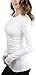 ToBeInStyle Women's Long Sleeve Round Crew Neck T-Shirt - White - Medium