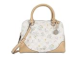 Nine West Carsten Satchel Bone Floral Logo One Size