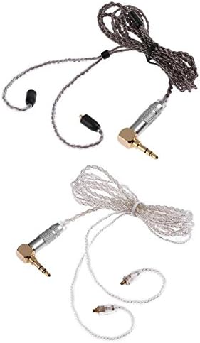 ERTIANANG 1.2m 3.5mm Earphone MMCX Cable Upgrade DIY Cable Silver Plating Cable for Shure SE535 SE846 with Heat Shrink Tubing
