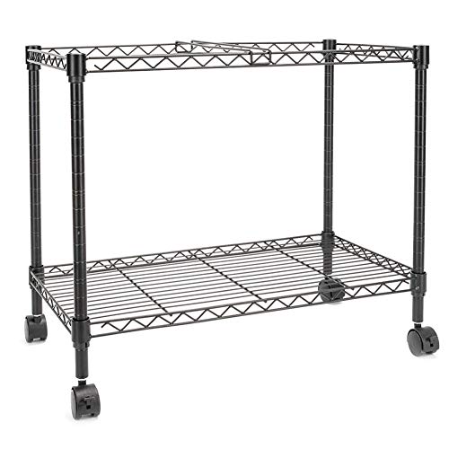 Metal Rolling Mobile File Cart,Single Layer File Frame, 23.6 x 12.6 x 18 Single Tier,Black,600x320xh460mm,for Classroom, Office, Living Room, Home Office Etc