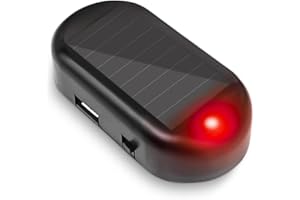 Shudyear Car Solar Power Simulated Dummy Alarm，Anti-Theft LED Flashing Security Light Fake lamp，with USB Charger Port，car Security Accessories Universal for Most Cars (Red)