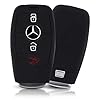 ASARAH Premium siliconen sleutelhoes compatibel met Mercedes Benz, beschermhoes autosleutel cover – zwart MB 3BKL-c