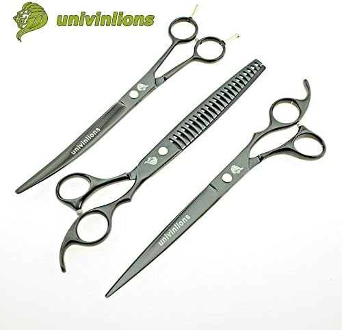 Univinlions 8" Titanium Dog Grooming Scissors Kits Animal Clippers Curved Scissors Curved Shears Pet Scissors Trimming Dog Cat Hair Clippers