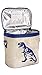 SoYoung Small Cooler Bag - Lunch - Raw Linen, Eco-Friendly, Leakproof, Easy to Clean - Blue Dino