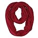 HDE Womens Lightweight Soft Sheer Jersey Long Infinity Loop Solid Color Scarf (Maroon)