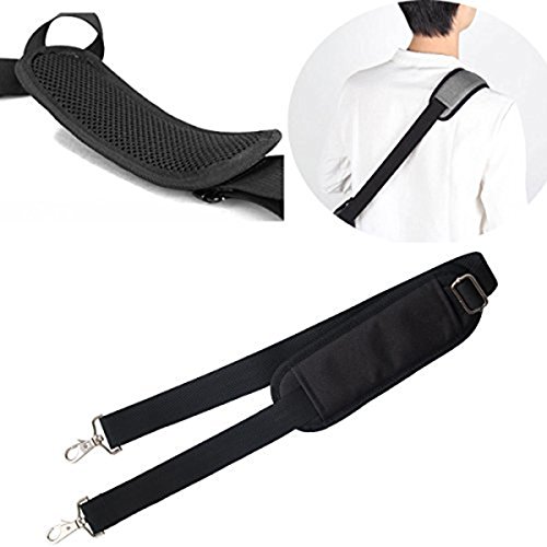 JAKAGO 150cm Universal Replacement Shoulder Straps Padded Adjustable Bag Straps with Metal Swivel Hooks and Non-Slip Pad for Duffel Bag Laptop Briefcase Violin Bag Camera Travel Bag (Black) - Thumbnail 4