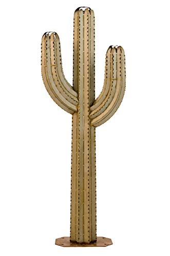 Desert Steel Saguaro Cactus - Steel Art Torch - Stands 5 Ft. Tall
